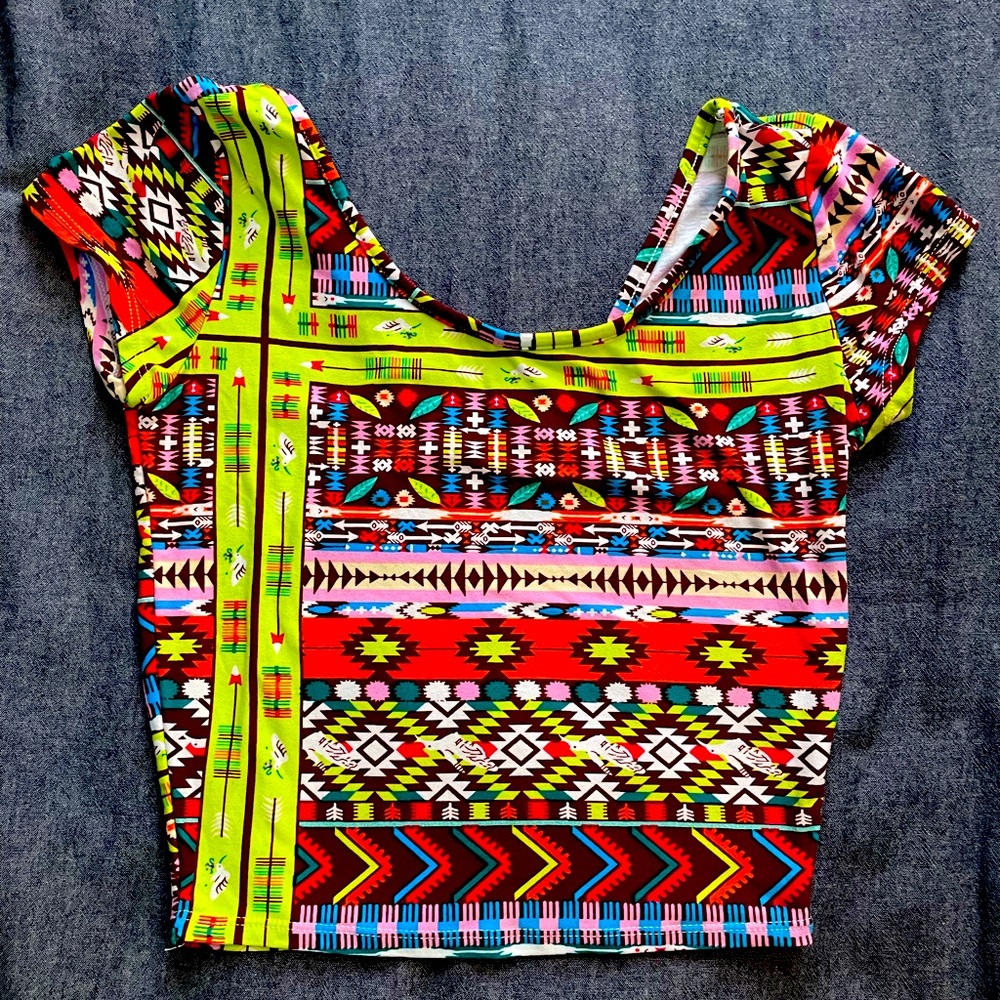 Tribal Print Crop Top Size Small